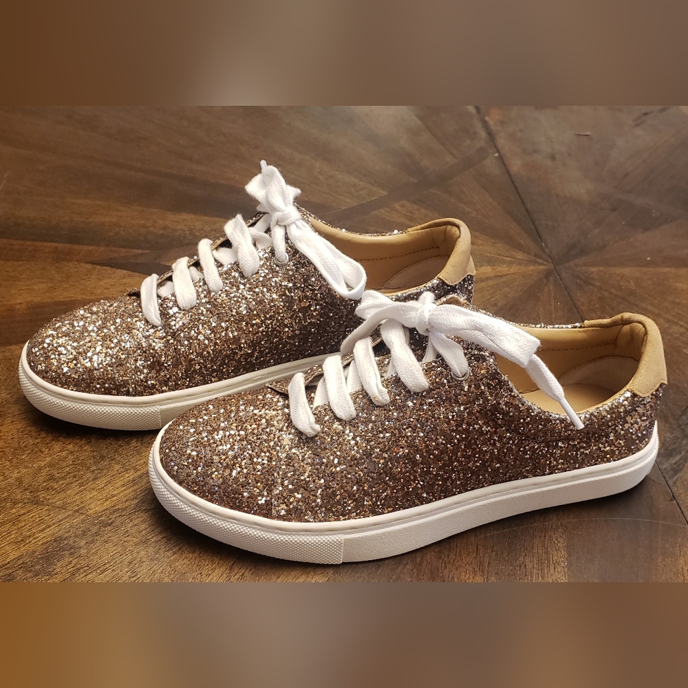 Banana Republic Gold Glitter Shoes s6 - Picture 9 of 12